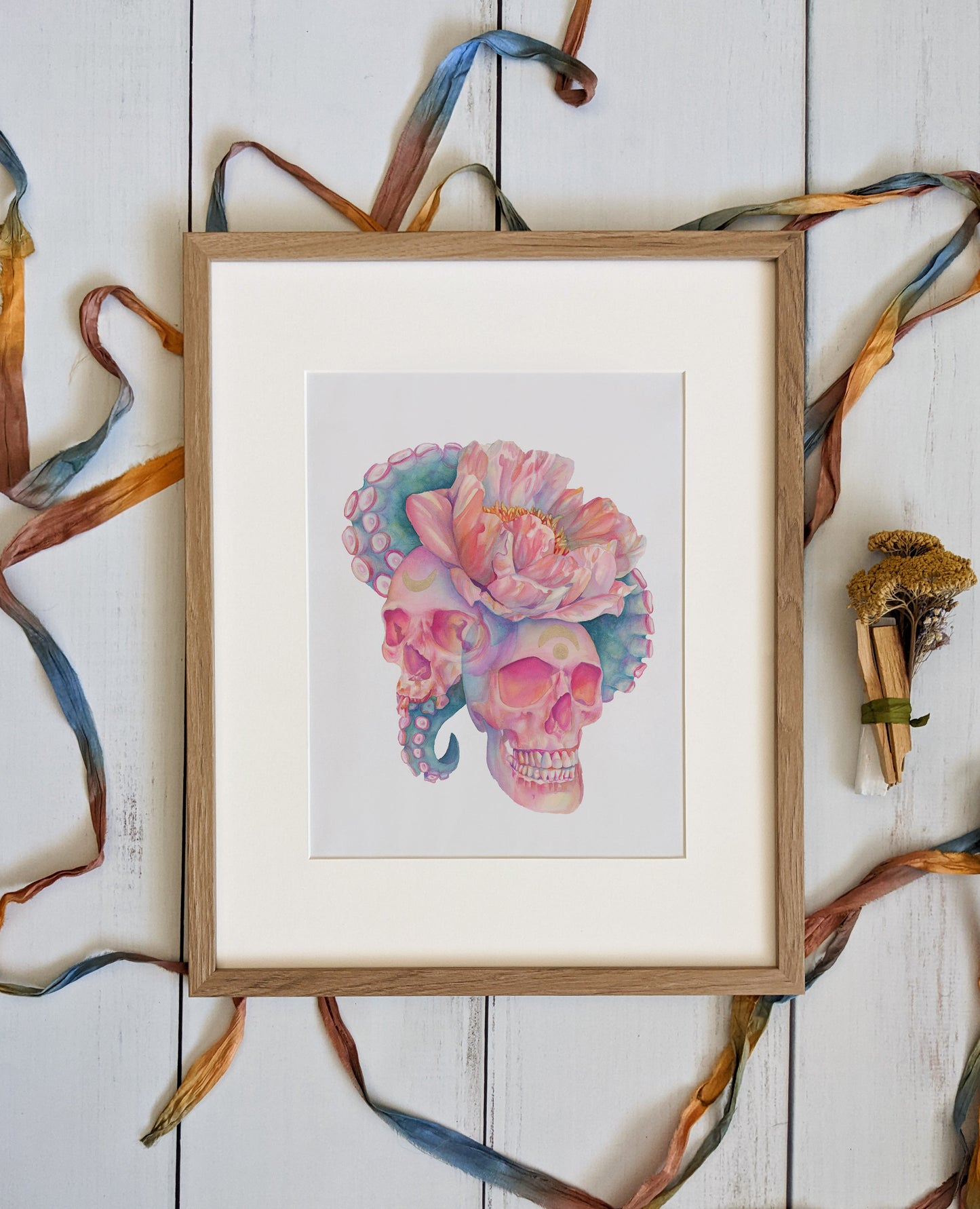 Remind Me of Singing – 11x14 Watercolor Skull Art Open Edition Print