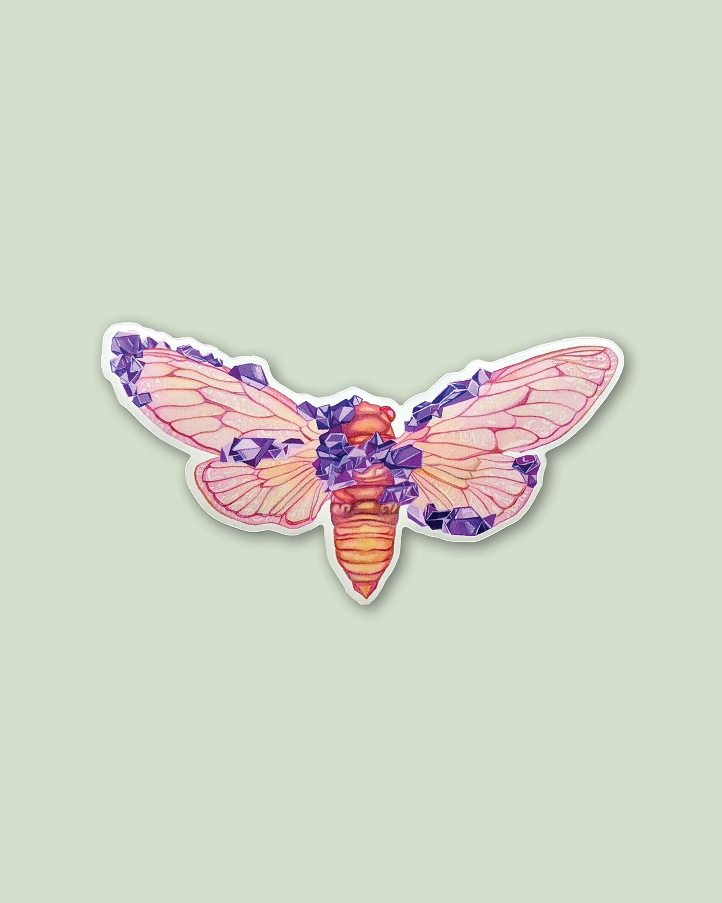 Crystal Cicada Vinyl Sticker