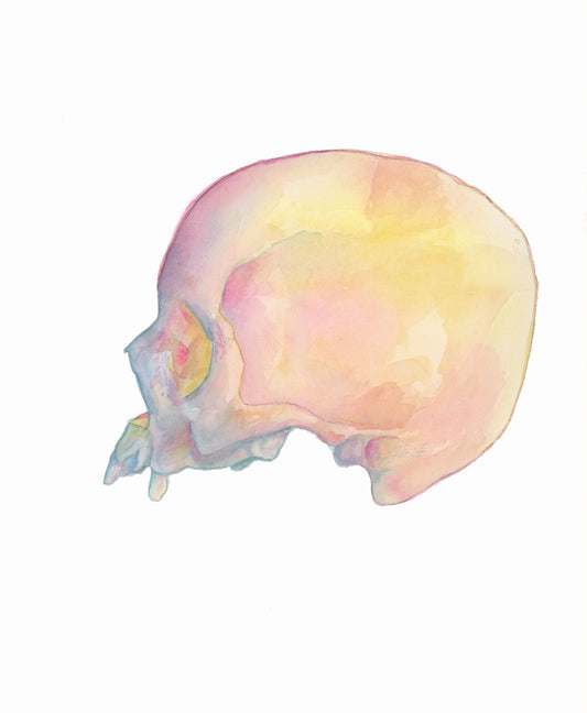 HOURS Day 7 – Original Watercolor Skull Painting