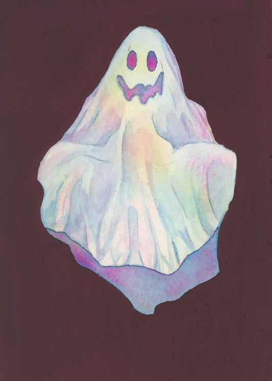 Agatha –5x7 Original Watercolor and Gouache Ghost Painting