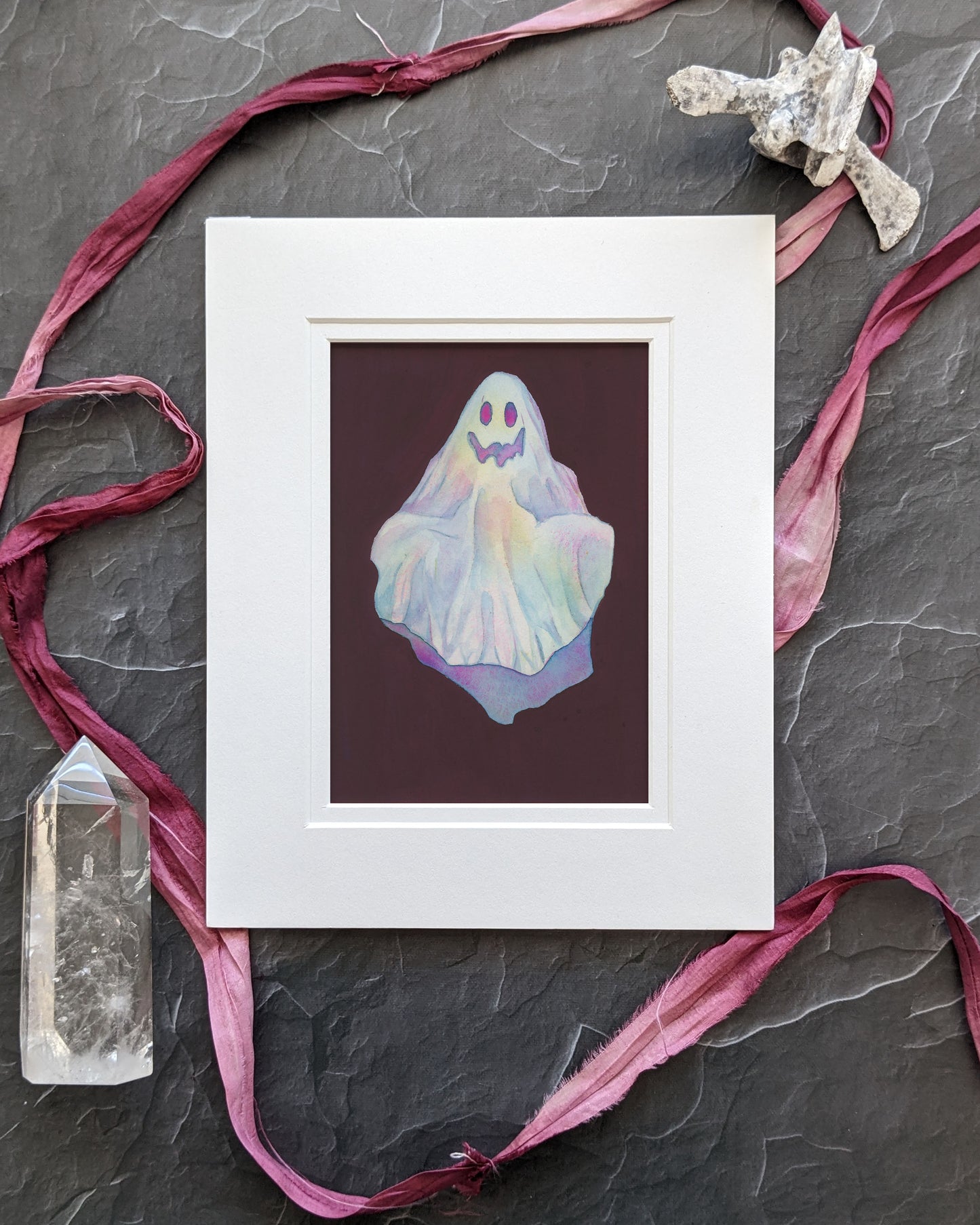 Agatha –5x7 Original Watercolor and Gouache Ghost Painting