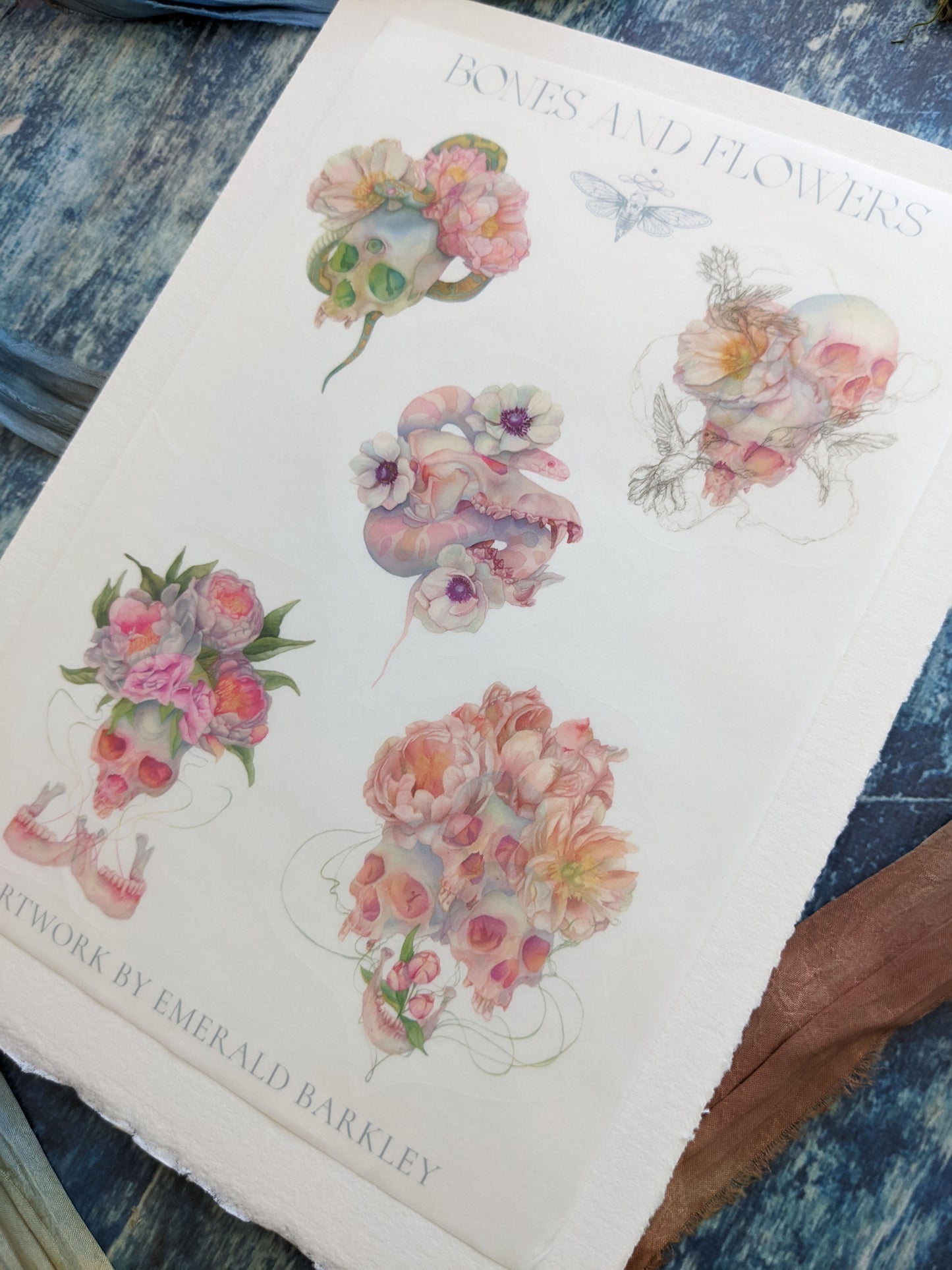 Washi Sticker Set – Bones and Flowers
