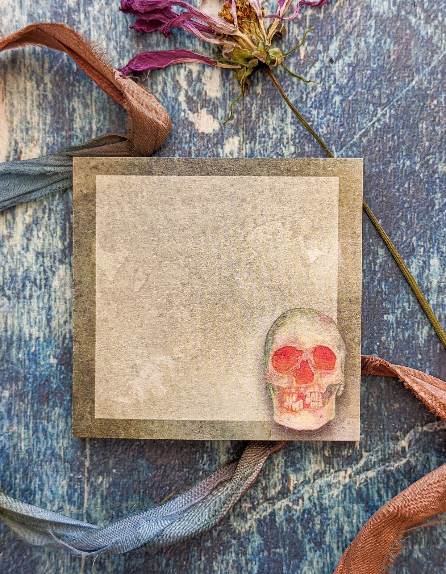 Forest Green Skull Sticky Notes