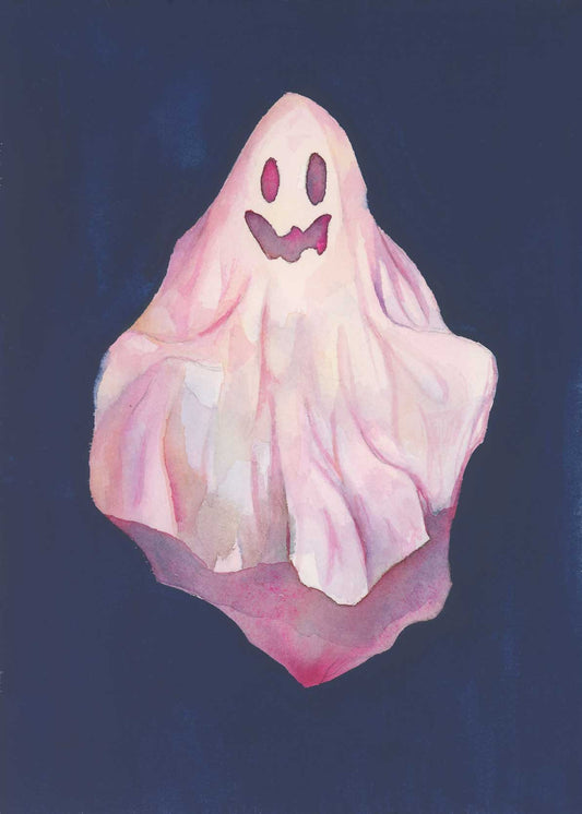 Henry –5x7 Original Watercolor and Gouache Ghost Painting
