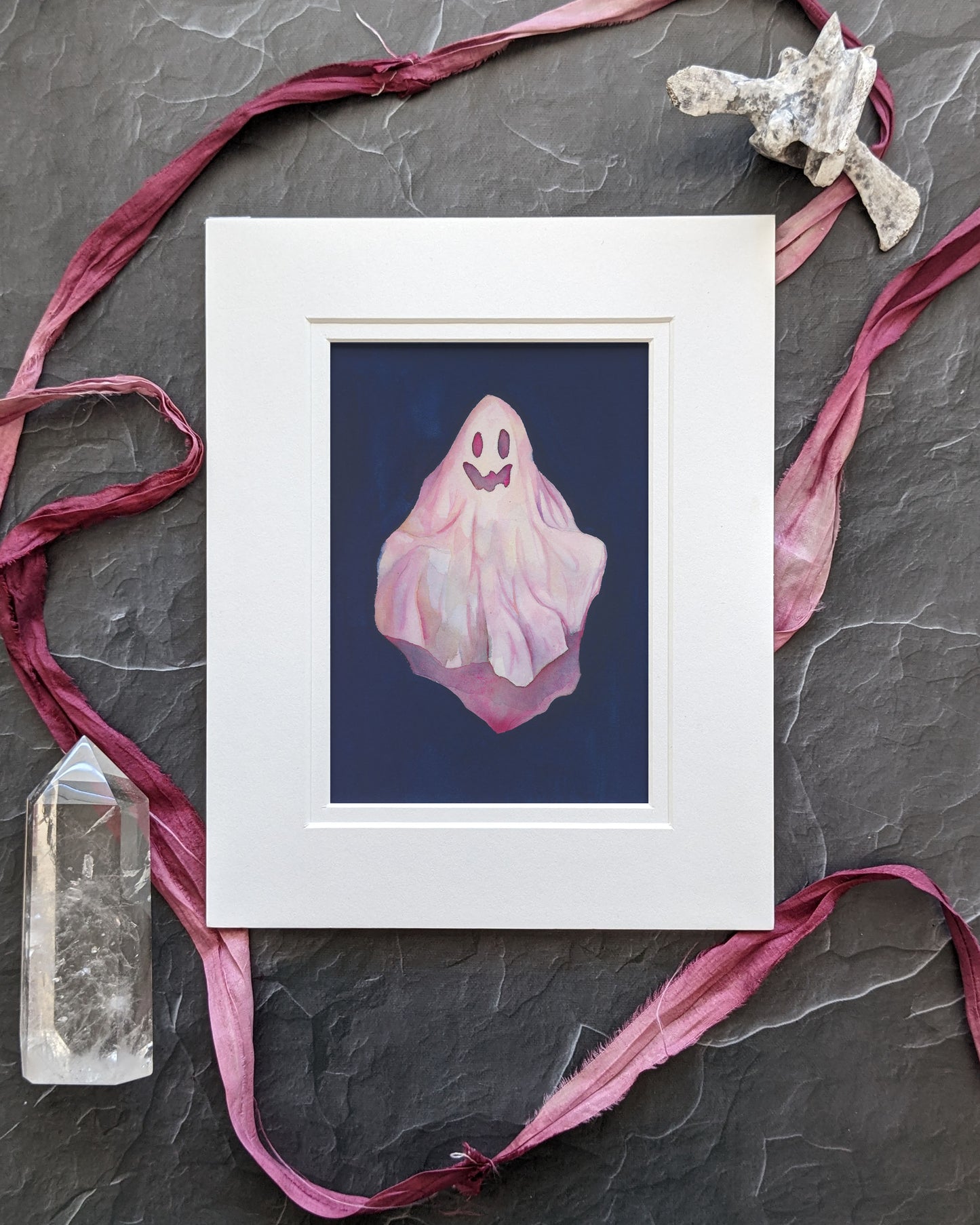 Henry –5x7 Original Watercolor and Gouache Ghost Painting