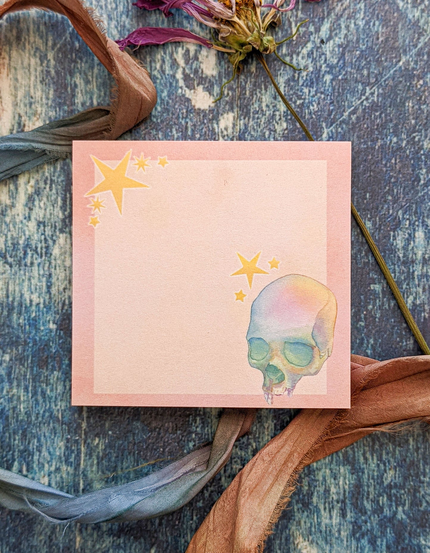Pink Stars & Skull Sticky Notes