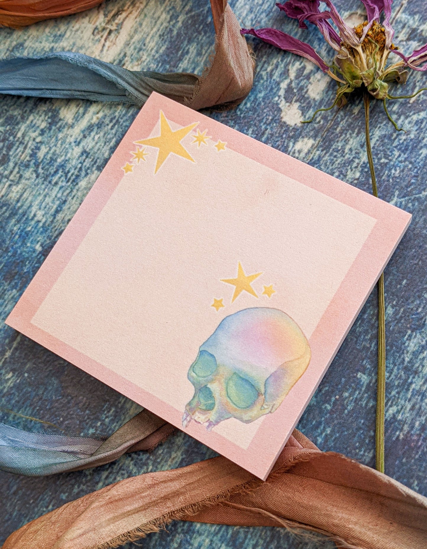 Pink Stars & Skull Sticky Notes