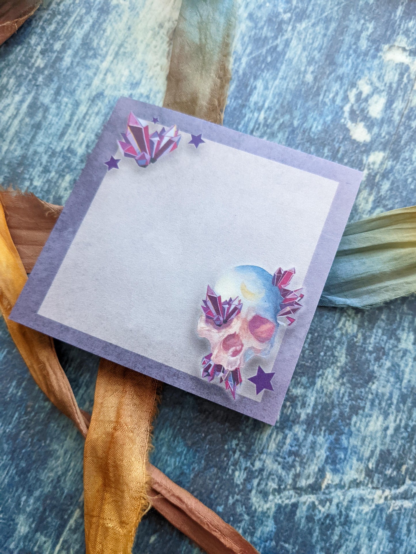 Violet Crystal Skull Sticky Notes