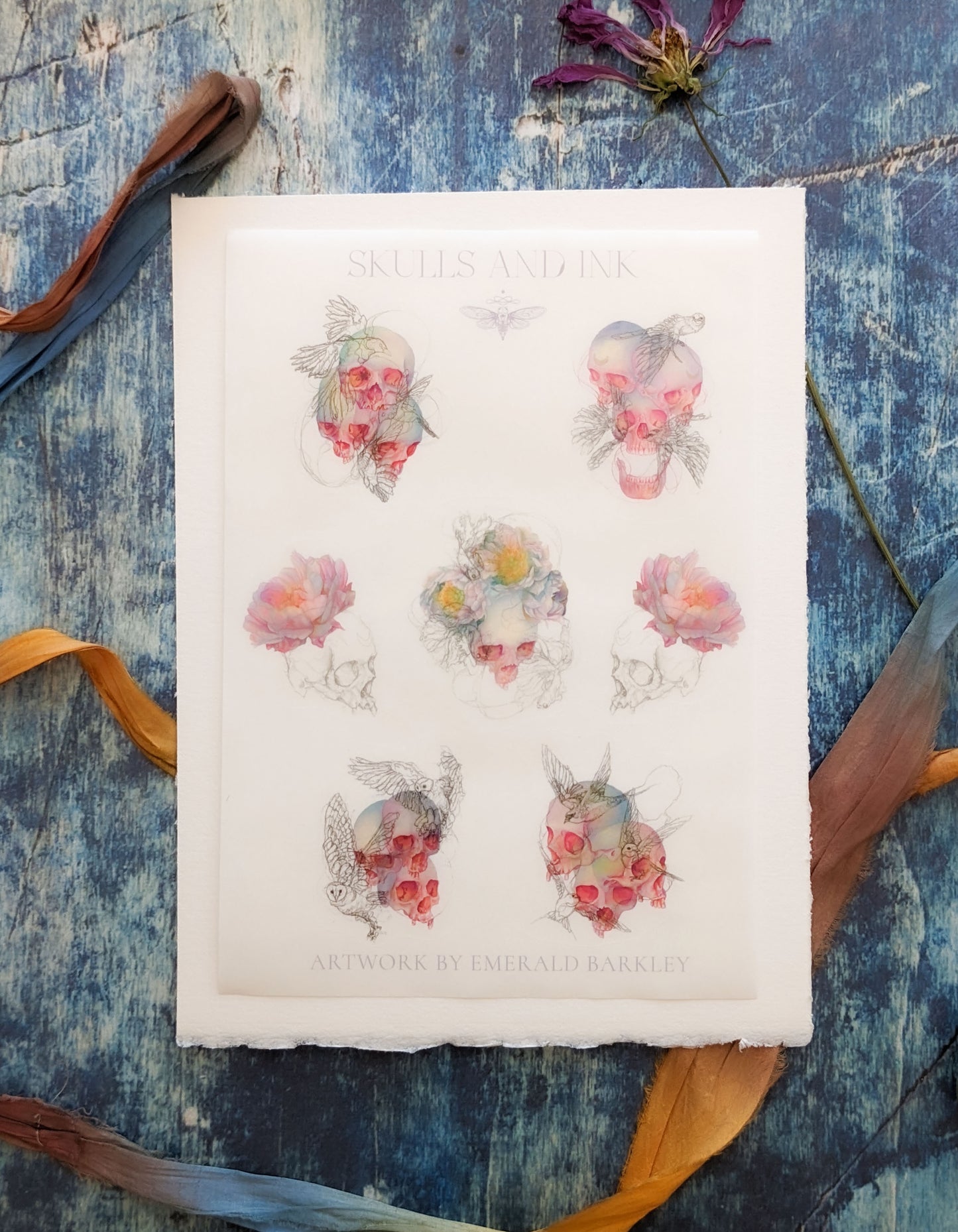 Washi Sticker Set – Skulls and Ink