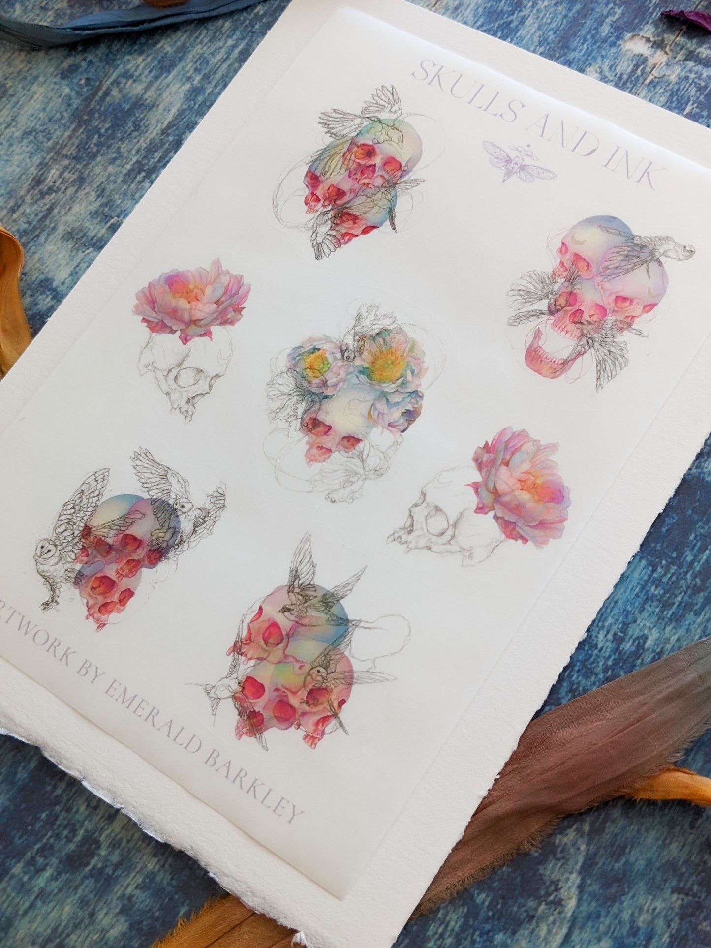 Washi Sticker Set – Skulls and Ink