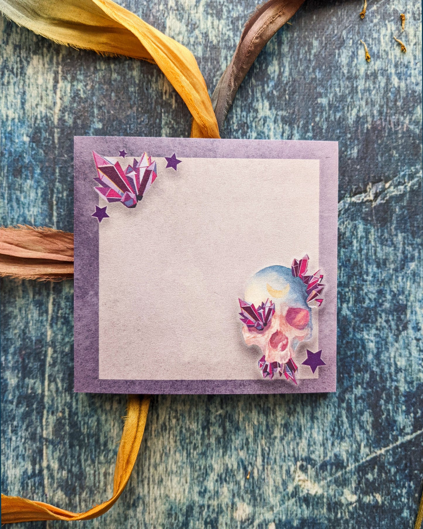 Violet Crystal Skull Sticky Notes